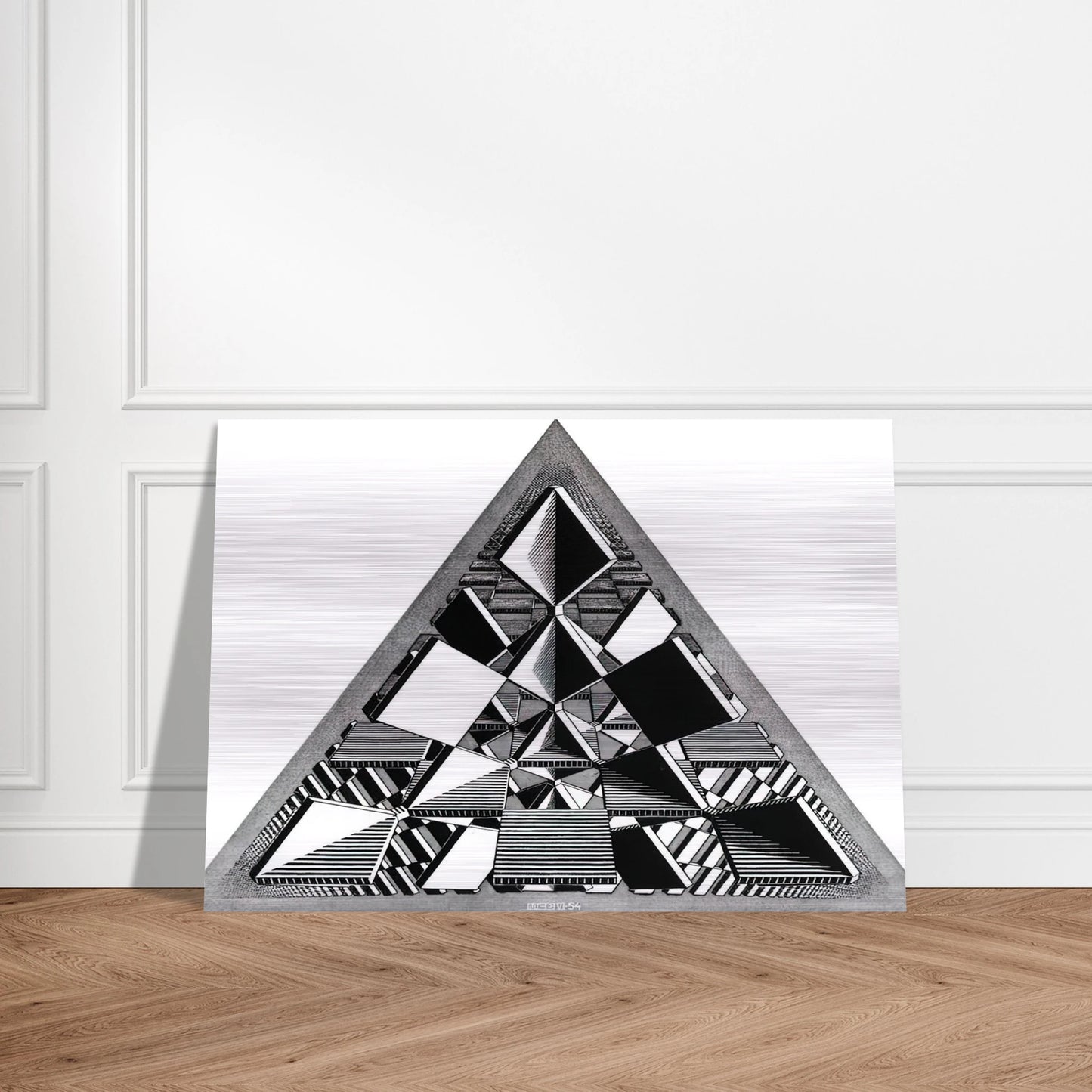 THREE INTERSECTING PLANES - MC Escher Brushed Aluminum Print - 70x100 cm / 28x40 inches | MC Escher Aluminum Print | MC Escher Prints | Maurits Cornelis Escher Prints