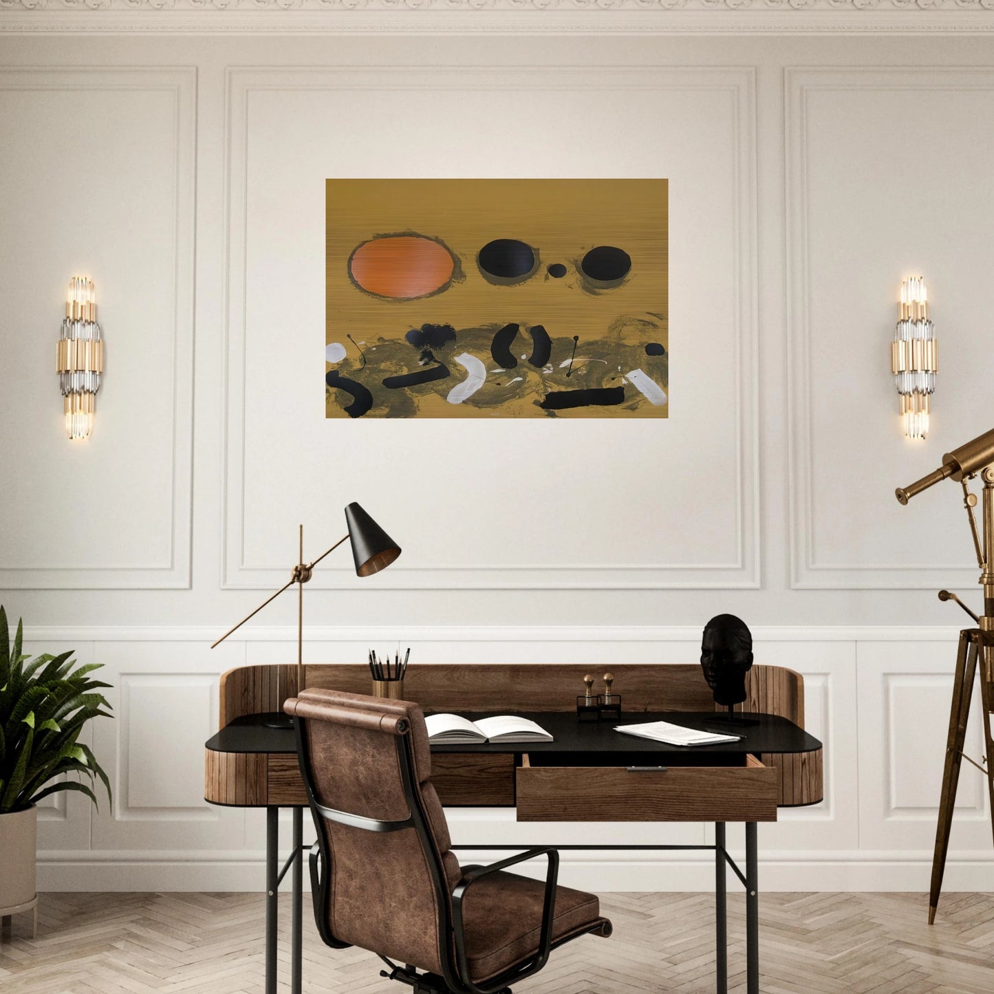 Orange Oval - 1972 - Adolph Gottlieb Brushed Aluminum Print - 70x100 cm / 28x40 inches | Adolph Gottlieb Aluminum Print | Adolph Gottlieb Prints