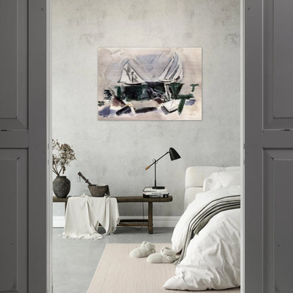 Schooner Yachts, Deer Isle, Maine - 1928 - John Marin Brushed Aluminum Print - 70x100 cm / 28x40 inches | John Marin Aluminum Print | John Marin Prints