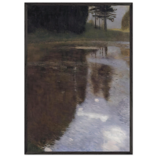 QUIET POND IN THE PARK OF APPEAL - Gustav Klimt 70x100 cm / 28x40 inches Framed Art Print – Black Wooden Frame