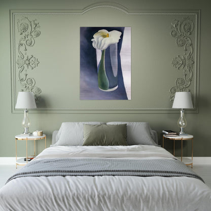 Calla Lily in Tall Glass - Georgia O'Keeffe Brushed Aluminum Print - 70x100 cm / 28x40 inches | Georgia O'Keeffe Aluminum Print | Georgia O'Keeffe Prints