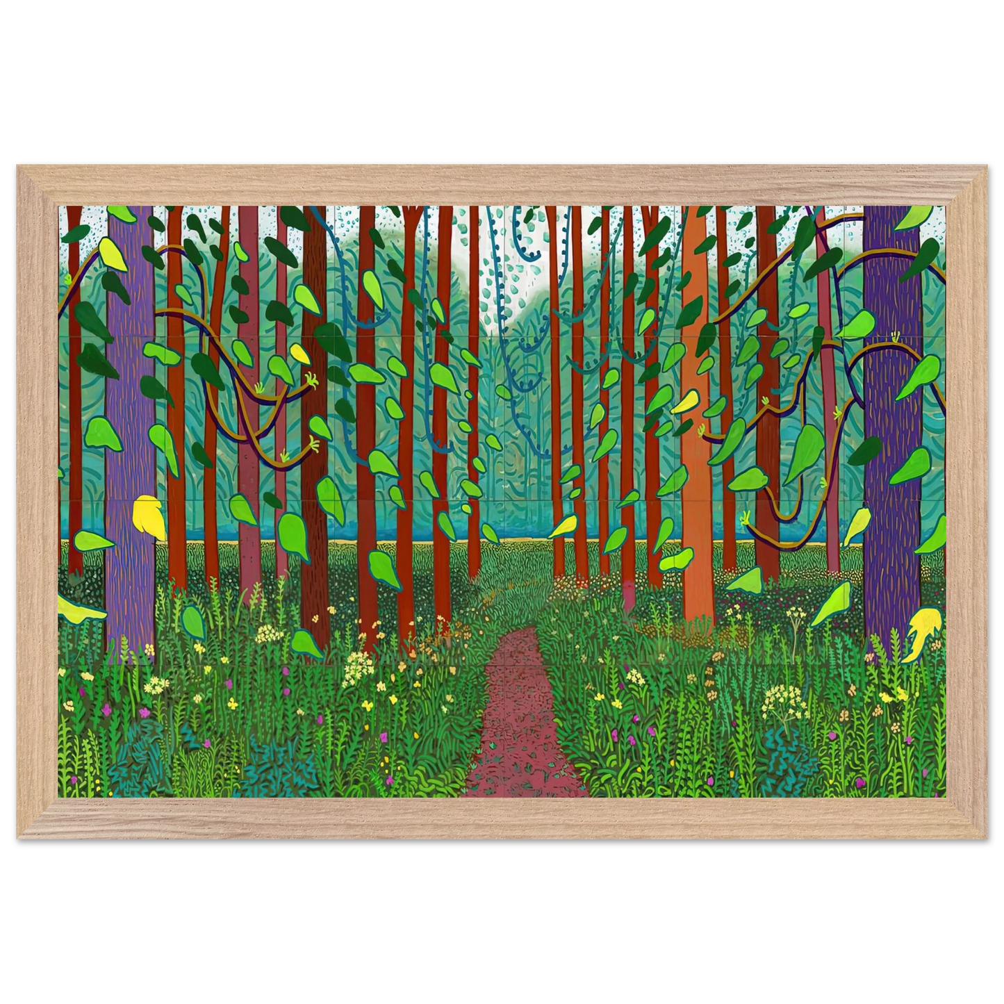 David Hockney - David Hockney Wall art - 15x20 cm / 6x8 inches - Premium Wooden Framed Poster With Fine Art Paper-canvas - Wood frame