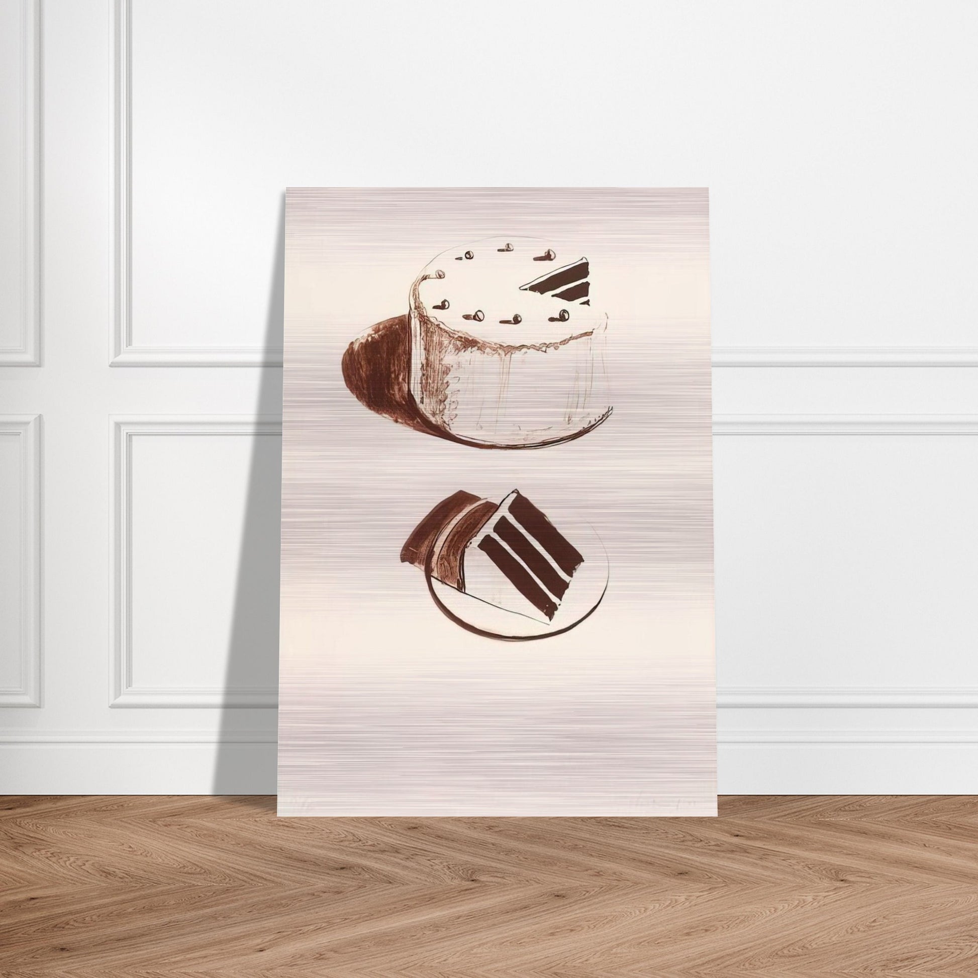 Chocolate Cake - 1971 - Wayne Thiebaud Brushed Aluminum Print - 70x100 cm / 28x40 inches | Wayne Thiebaud Aluminum Print | Wayne Thiebaud Prints