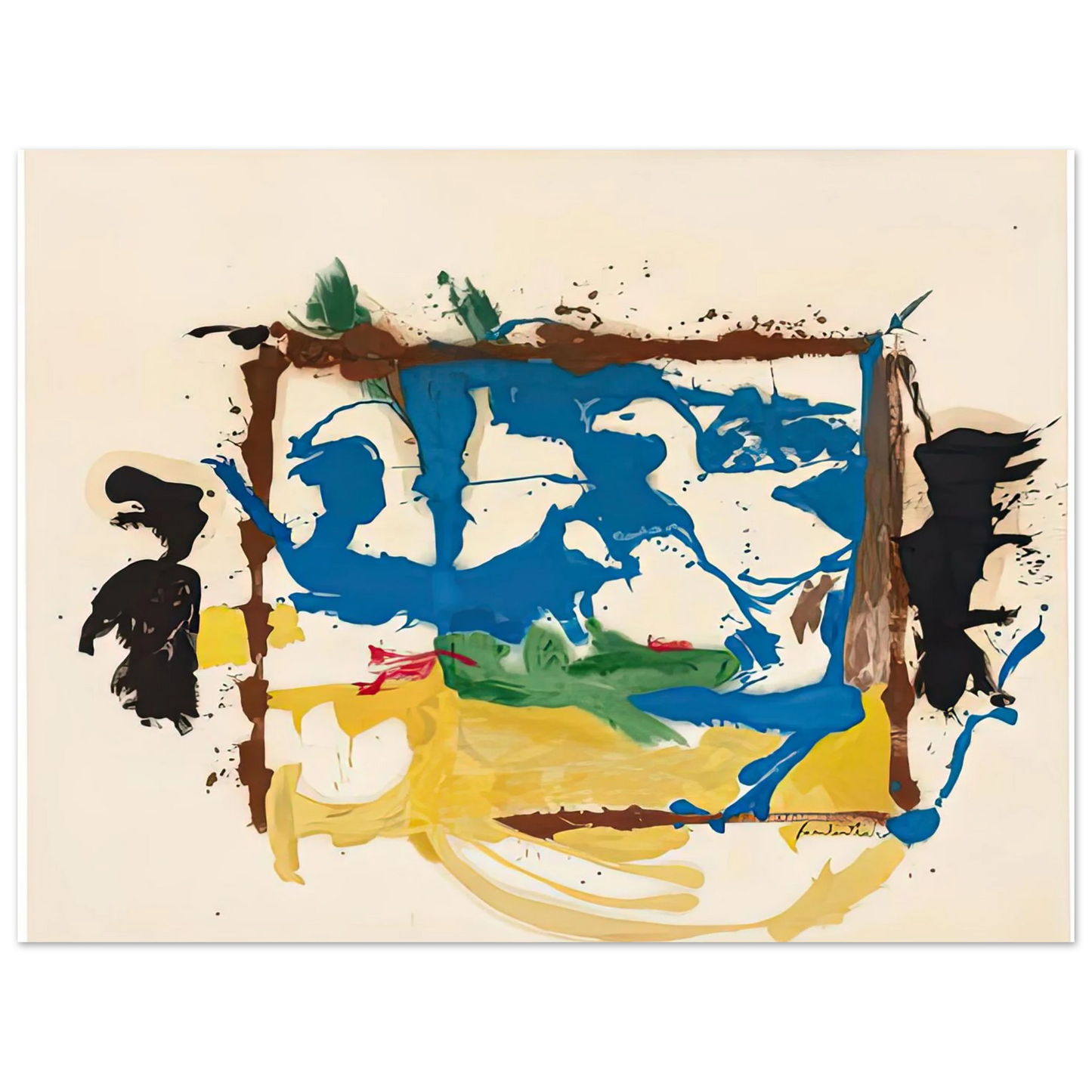 Helen Frankenthaler - Swan Lake I, 1961- Wall Art - 21x29.7 cm / 8x12" - Fine Art Poster-canvas - -