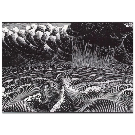 THE 2ND DAY OF THE CREATION - MC Escher Brushed Aluminum Print - 70x100 cm / 28x40 inches | MC Escher Aluminum Print | MC Escher Prints