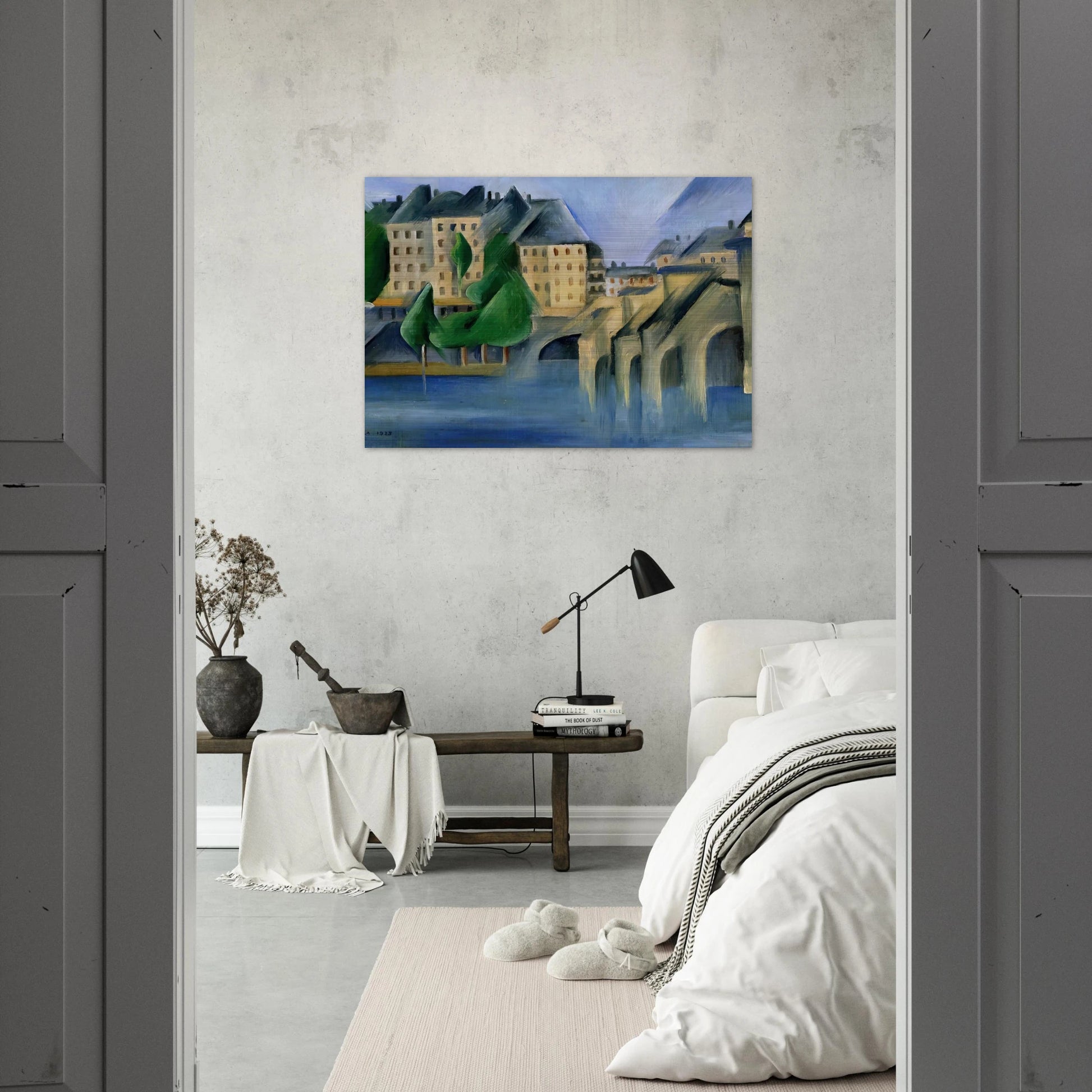 New Bridge - Tarsila do Amaral Brushed Aluminum Print - 70x100 cm / 28x40 inches | Tarsila do Amaral Aluminum Print | Tarsila do Amaral Prints
