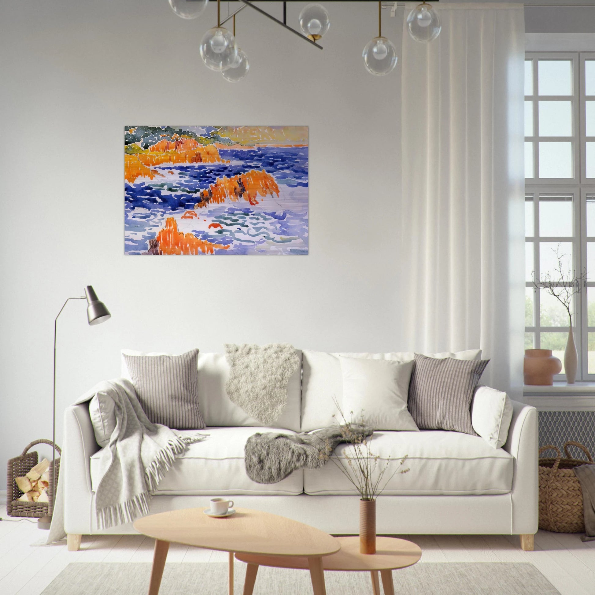 Rocks at Trayas - Henri-Edmond Cross Brushed Aluminum Print - 70x100 cm / 28x40 inches | Henri-Edmond Cross Aluminum Print | Henri-Edmond Cross Prints