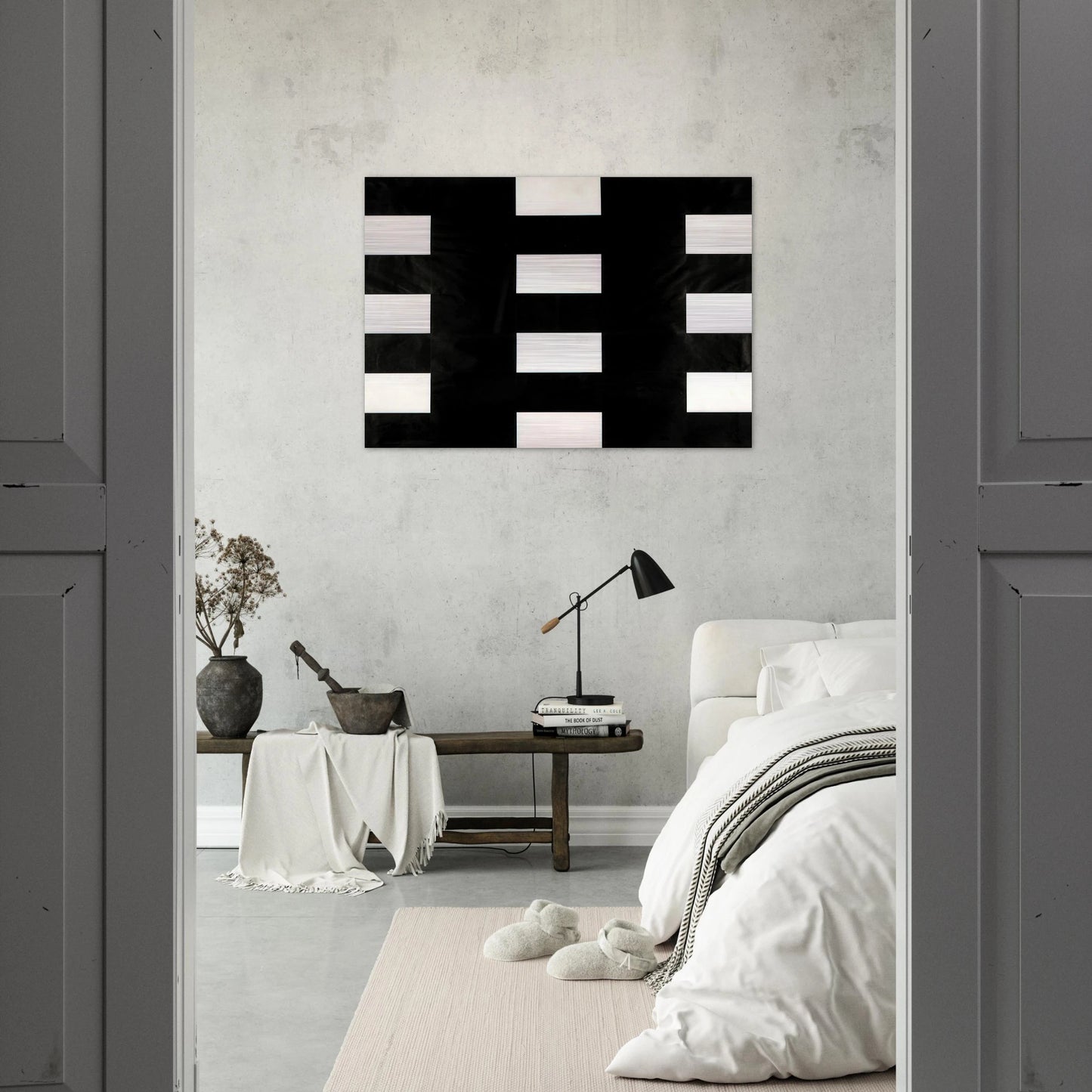 White and Black - Ellsworth Kelly Brushed Aluminum Print - 70x100 cm / 28x40 inches | Ellsworth Kelly Aluminum Print | Ellsworth Kelly Prints