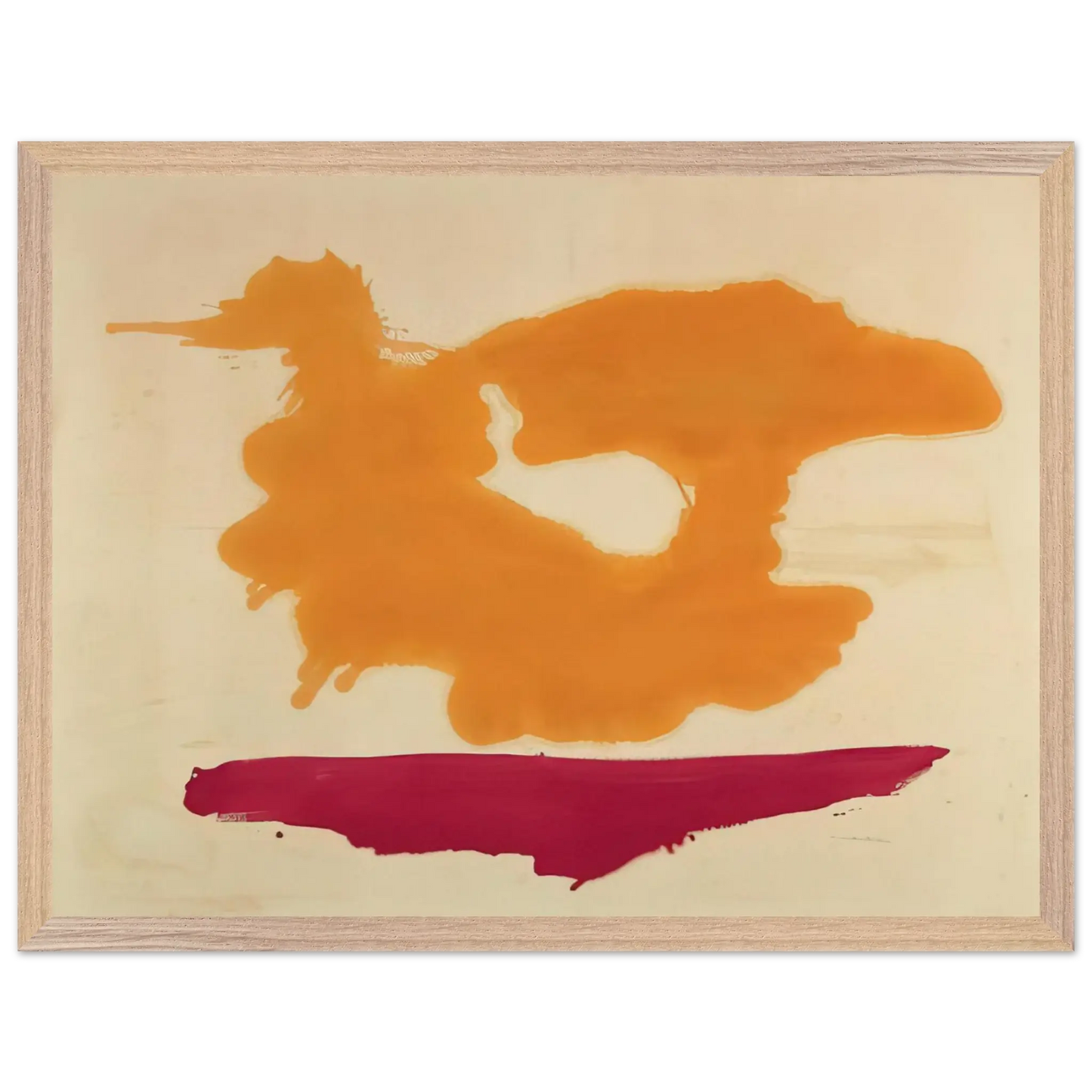 Helen Frankenthaler - Only Orange - 1963 Wall art - A2 (42 x 59.4  cm) - Premium Wooden Framed Poster With Fine Art Paper - Black frame