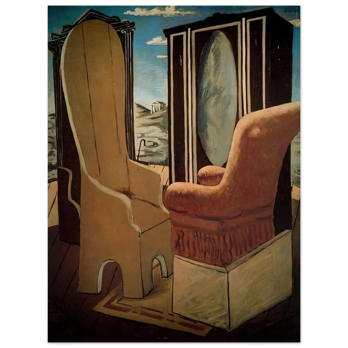 Giorgio de Chirico - FURNITURE IN THE VALLEY  75x100 cm / 30x40inches Fine Art Poster