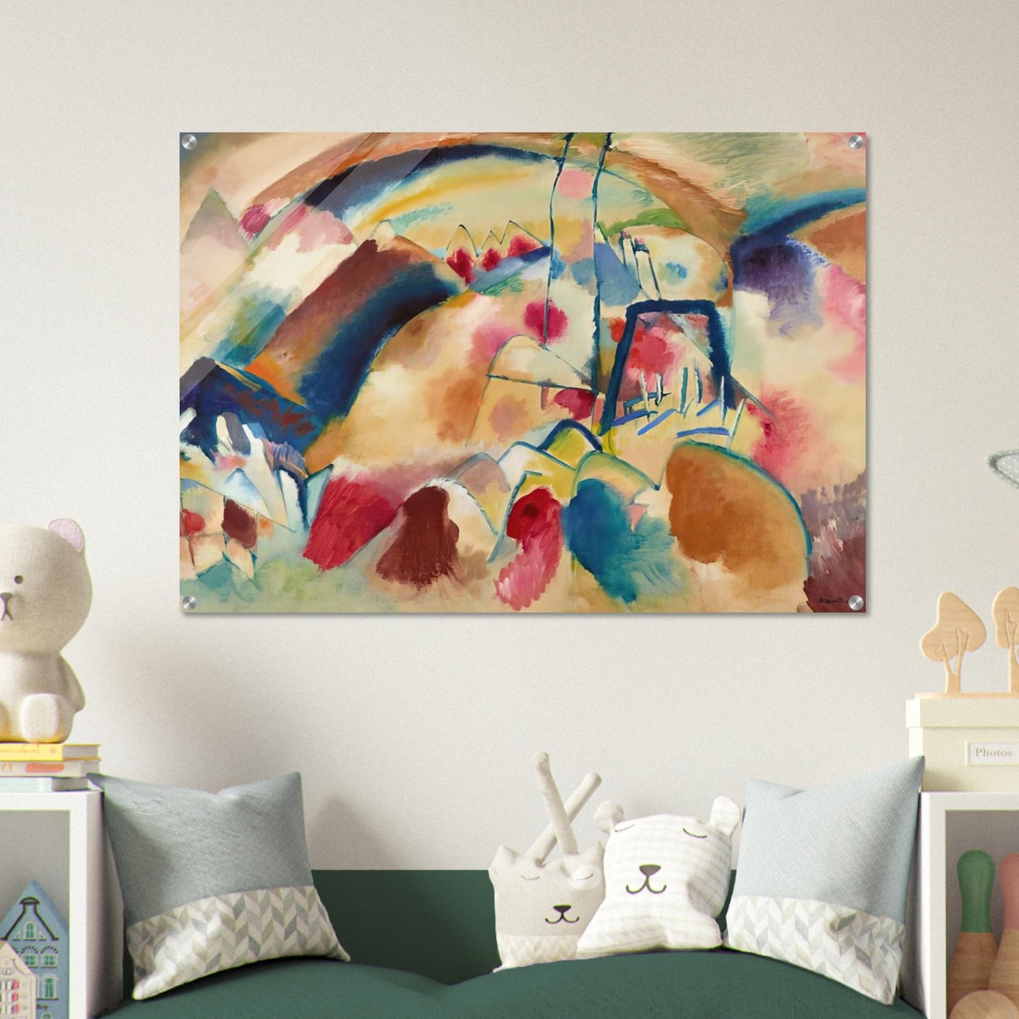 LANDSCAPE WITH CHURCH 1913 - Wassily Kandinsky Acrylic Print - 70x100 cm / 28x40″ inches | Wassily Kandinsky Wall Art | Wassily Kandinsky Prints