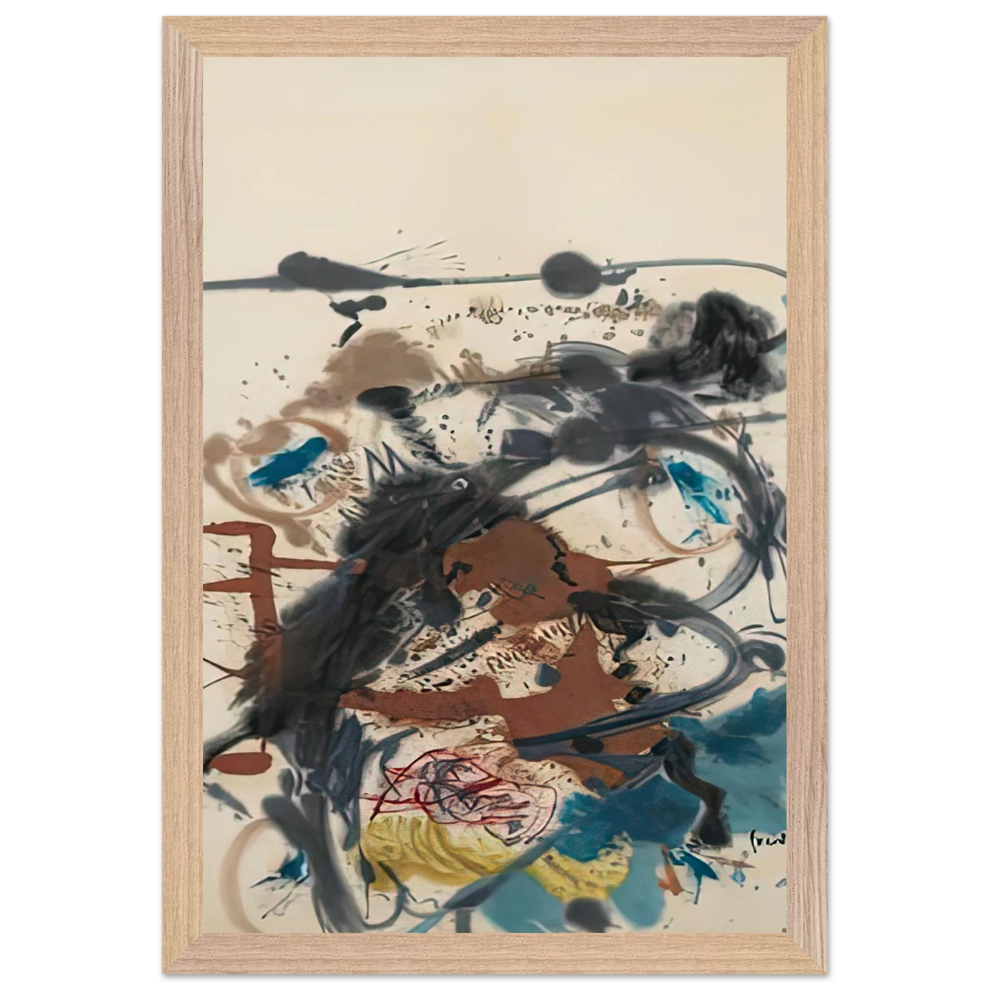Helen Frankenthaler - Winter Hunt, 1958- Wall Art - 60x80 cm / 24x32 inches - Fine Art Poster-canvas - -