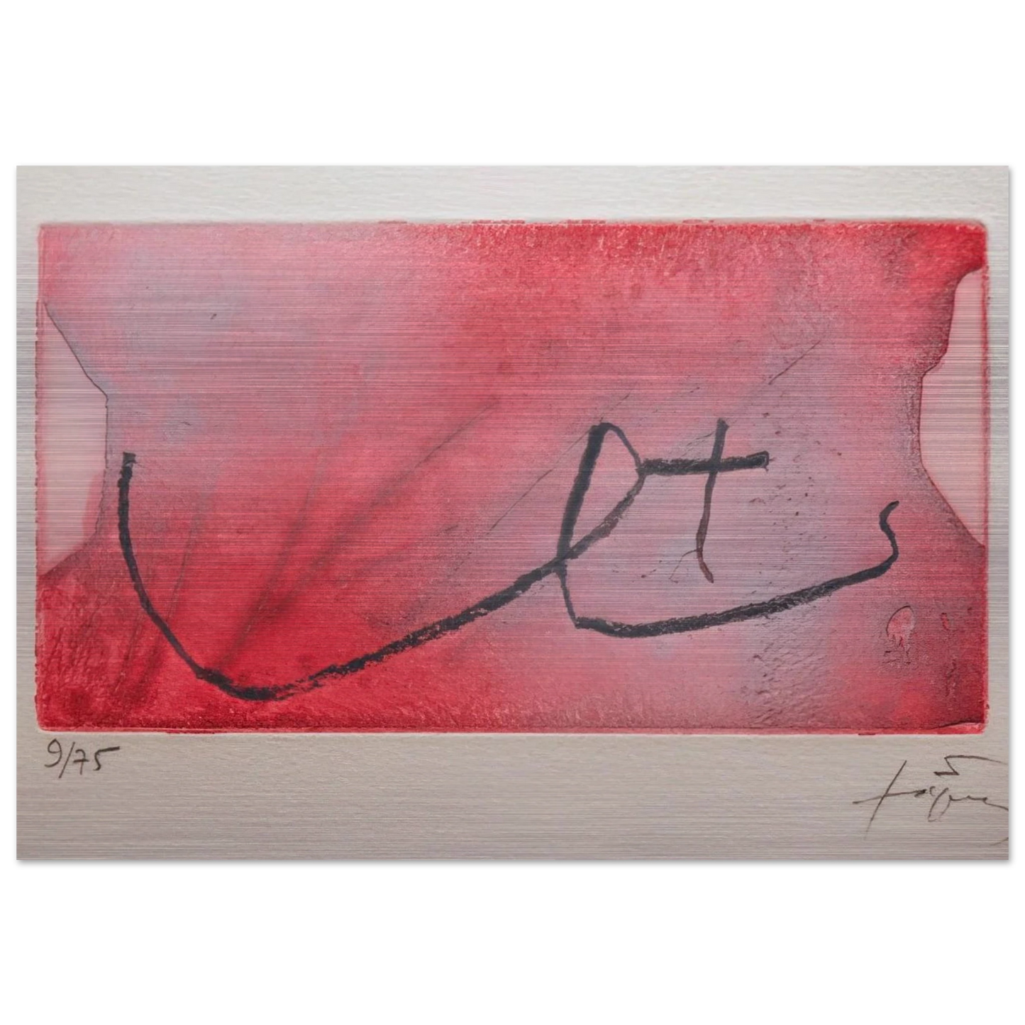 SEINS 1984 - Antoni Tapies Brushed Aluminum Print - 70x100 cm / 28x40 inches | Antoni Tapies Aluminum Print | Antoni Tapies Prints