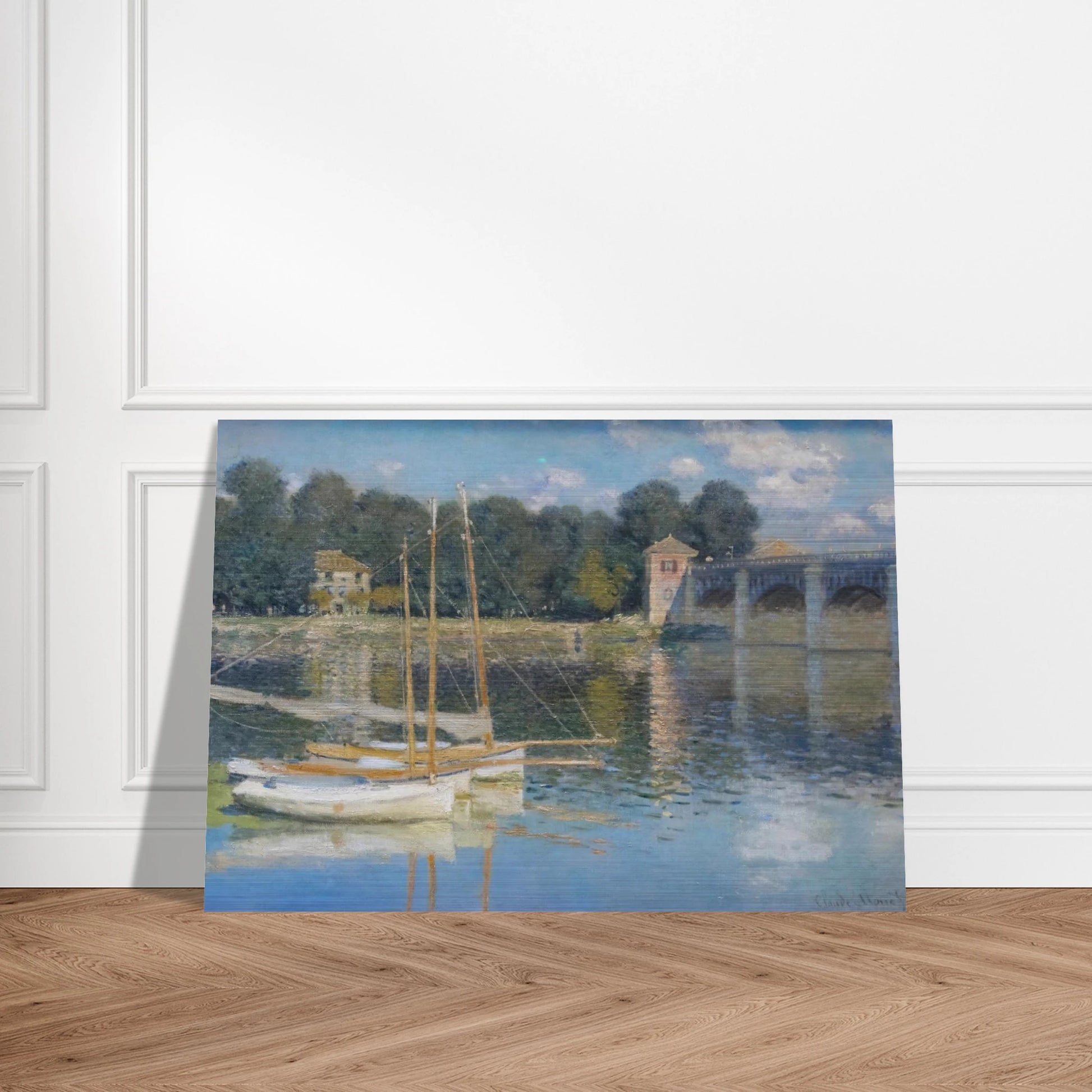 The Bridge at Argenteuil - claude monet Brushed Aluminum Print - 70x100 cm / 28x40 inches | claude monet Aluminum Print | claude monet Prints