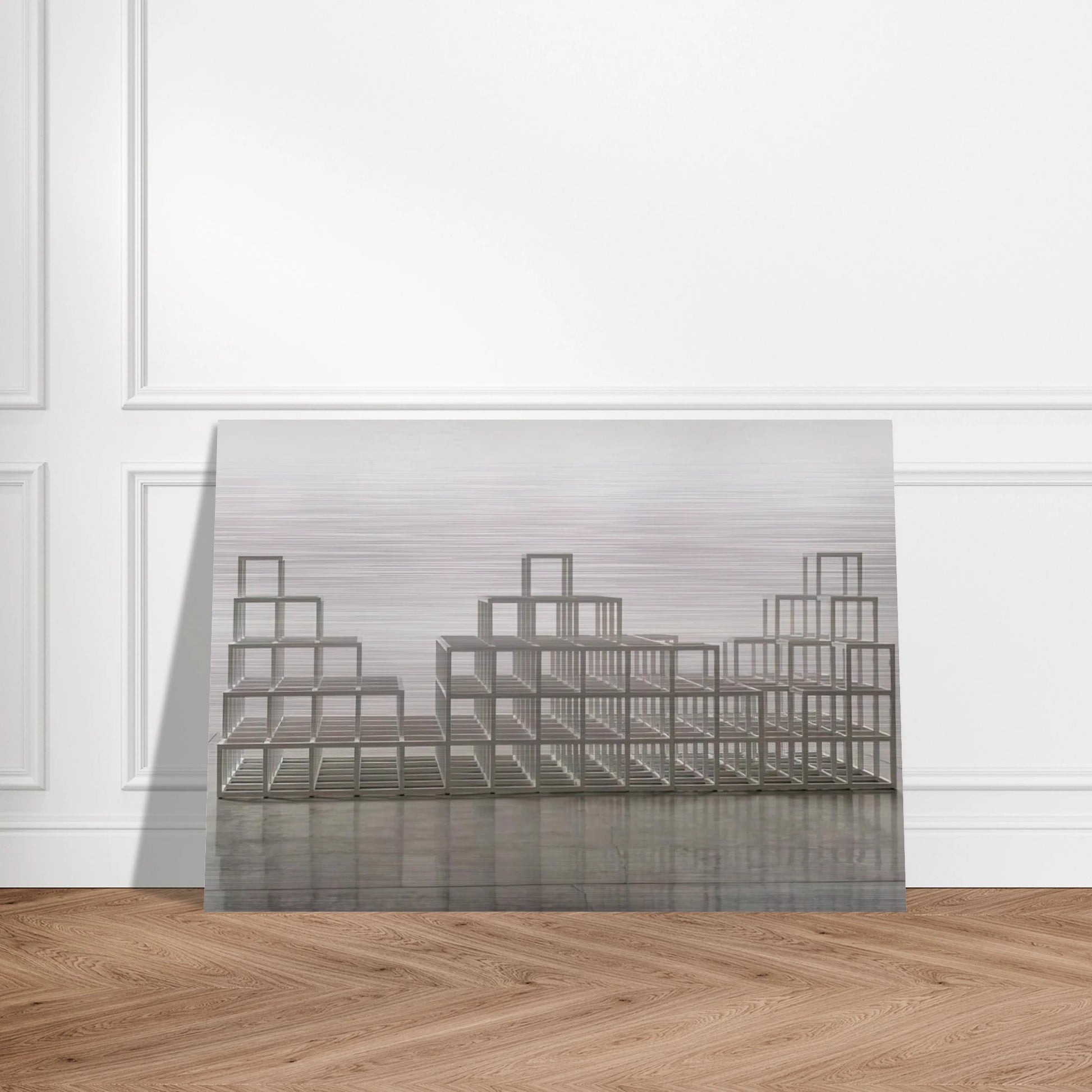 Structure with Three Towers - Sol LeWitt Brushed Aluminum Print - 70x100 cm / 28x40 inches | Sol LeWitt Aluminum Print | Sol LeWitt Prints