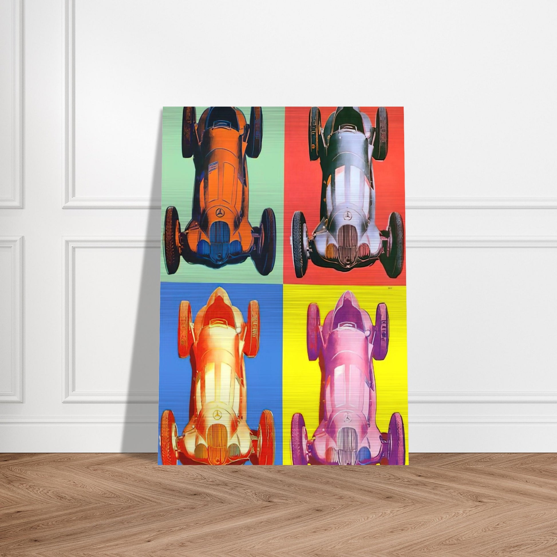 Benz Racing Car - Andy Warhol Brushed Aluminum Print - 70x100 cm / 28x40 inches | Andy Warhol Aluminum Print | Andy Warhol Prints