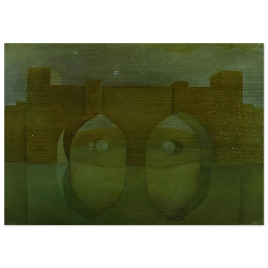 UNTITLED BRIDGE WITH REFLECTIONS SKETCH FOR A DUAL IMAGE PICTURE UNFINISHED - Salvador Dali Brushed Aluminum Print - 70x100 cm / 28x40 inches | Salvador Dali Aluminum Print | Salvador Dali Prints