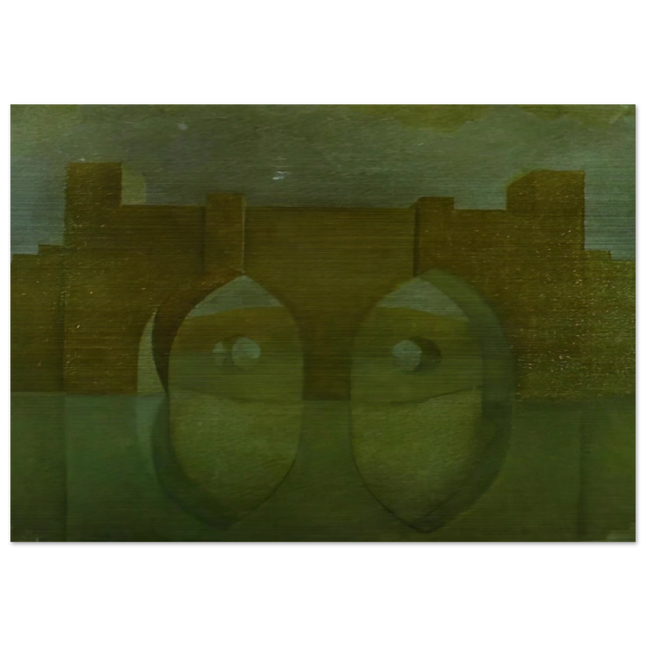 UNTITLED BRIDGE WITH REFLECTIONS SKETCH FOR A DUAL IMAGE PICTURE UNFINISHED - Salvador Dali Brushed Aluminum Print - 70x100 cm / 28x40 inches | Salvador Dali Aluminum Print | Salvador Dali Prints