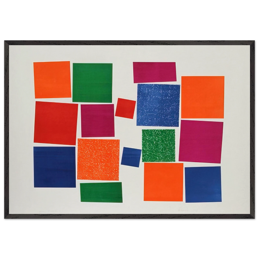 Untitled V - 1967 - Piero Dorazio 70x100 cm / 28x40 inches Framed Art Print – Black Wooden Frame