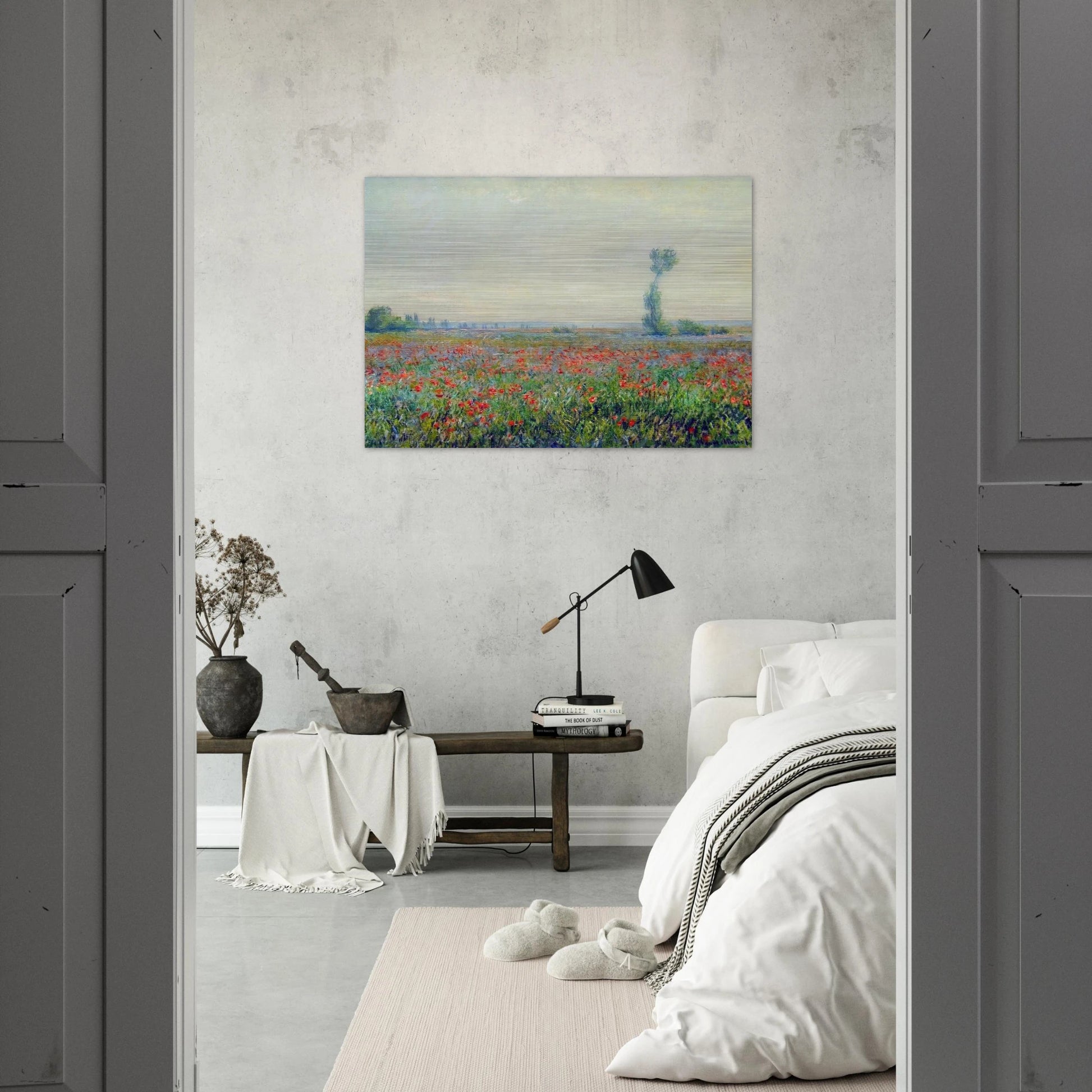 Poppy Field - claude monet Brushed Aluminum Print - 70x100 cm / 28x40 inches | claude monet Aluminum Print | claude monet Prints