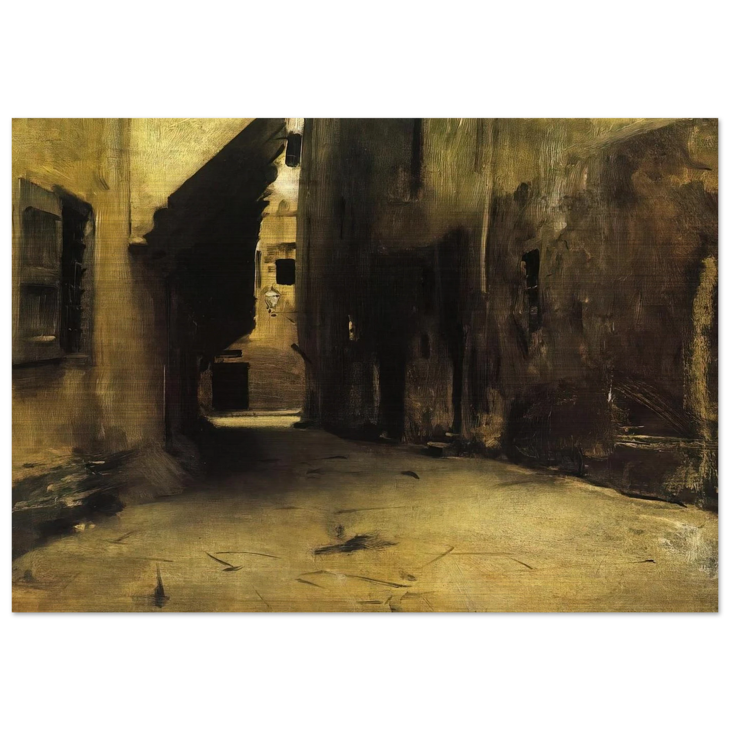 A Street in Venice - John Singer Sargent Brushed Aluminum Print - 70x100 cm / 28x40 inches | John Singer Sargent Aluminum Print | John Singer Sargent Prints