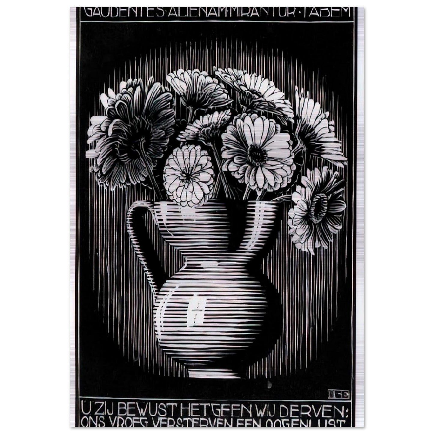 EMBLEMATA VASE - MC Escher Brushed Aluminum Print - 70x100 cm / 28x40 inches | MC Escher Aluminum Print | MC Escher Prints