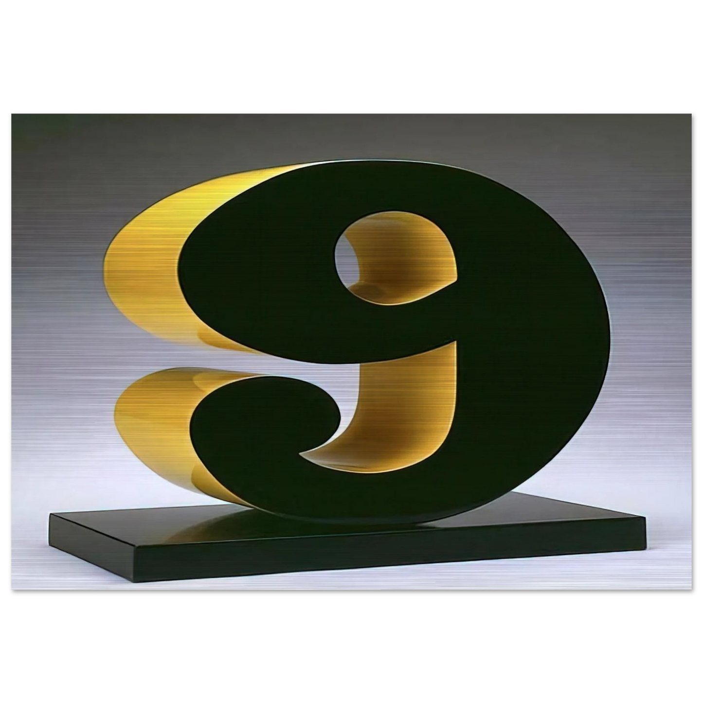 Nine - Robert Indiana Brushed Aluminum Print - 70x100 cm / 28x40 inches | Robert Indiana Aluminum Print | Robert Indiana Prints