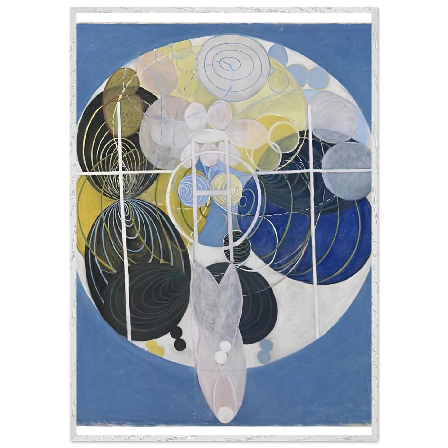 Hilma af Klint - THE LARGE FIGURE PAINTINGS NR 5 1907 Wall art - 70x100 cm / 28x40 inches - Premium Wooden Framed Poster With Fine Art Paper-canvas - Wood frame