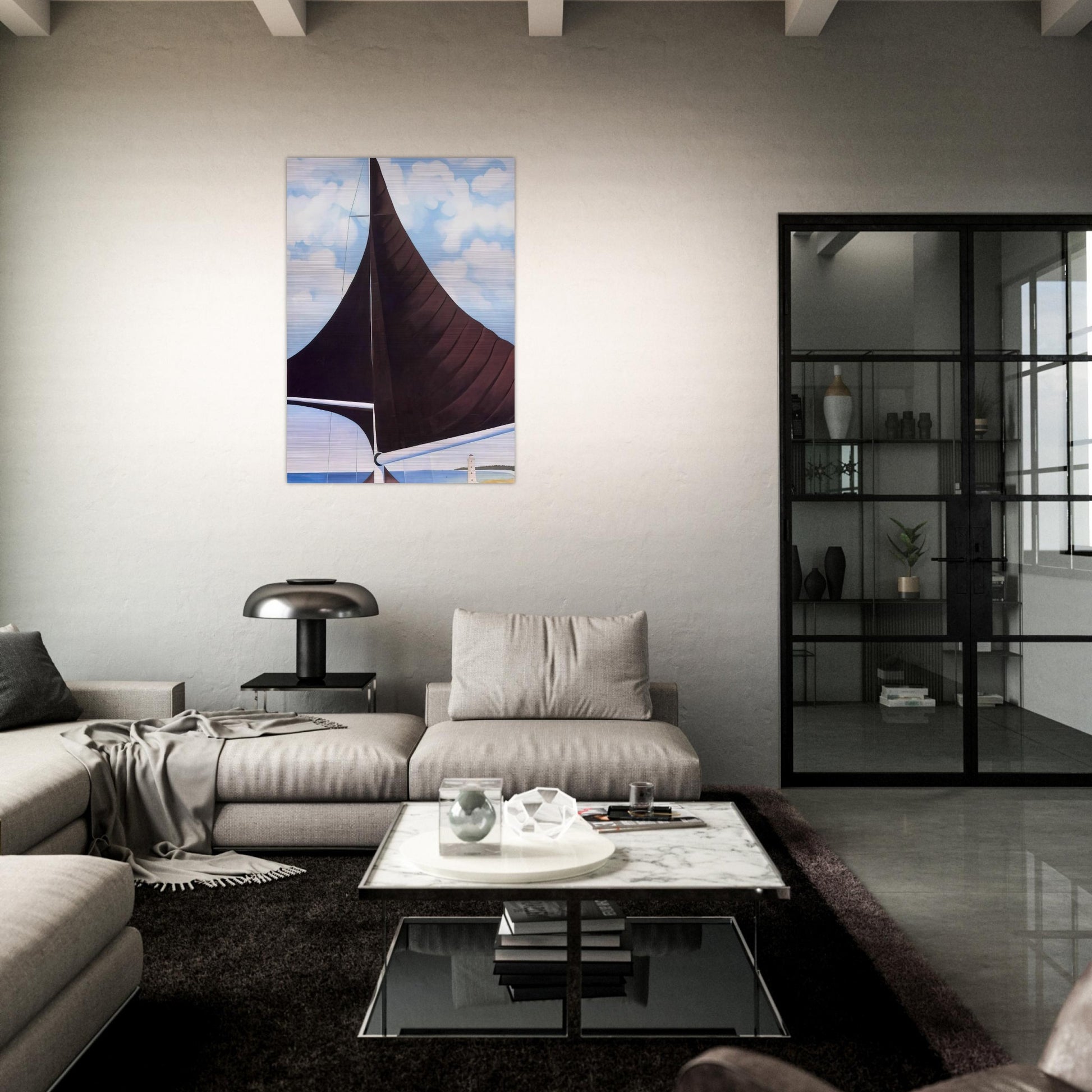 Brown Sail, Wing on Wing, Nassau - Georgia O'Keeffe Brushed Aluminum Print - 70x100 cm / 28x40 inches | Georgia O'Keeffe Aluminum Print | Georgia O'Keeffe Prints
