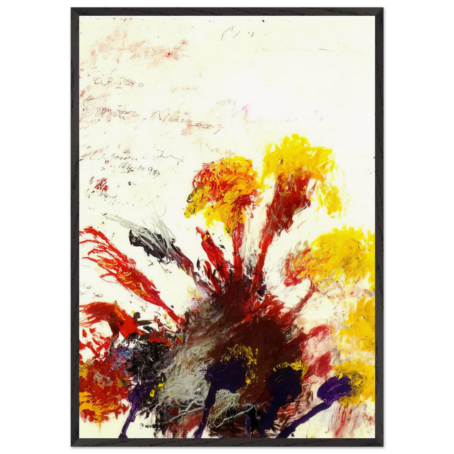 Summer Madness - Cy Twombly 70x100 cm / 28x40 inches Framed Art Print – Black Wooden Frame