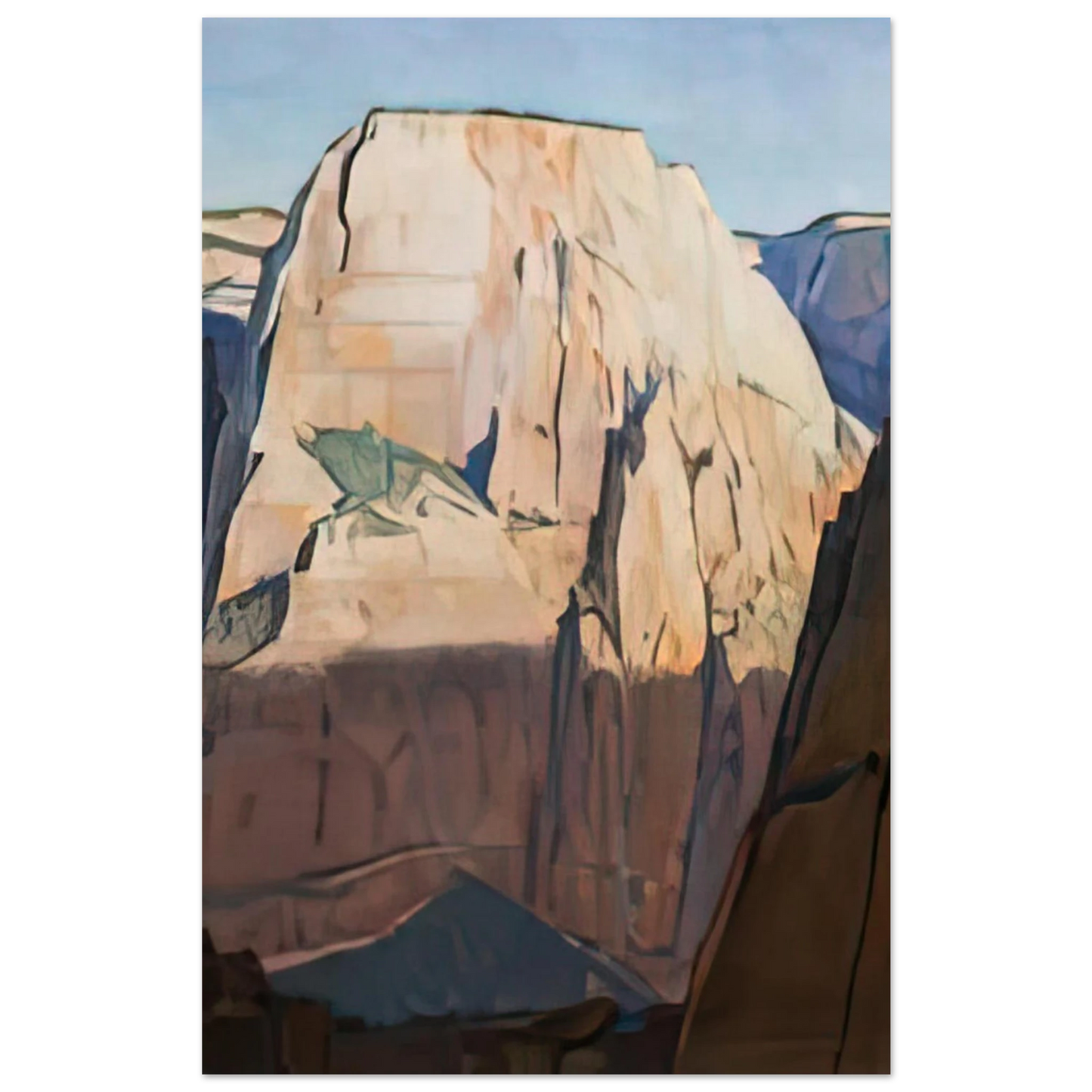 Maynard Dixon - GREAT WHITE THRONE ZION CANYON UTAH 1933 Wall art - 13x18 cm / 5x7 inches - Premium Wooden Framed Poster With Fine Art Paper-canvas - Wood frame