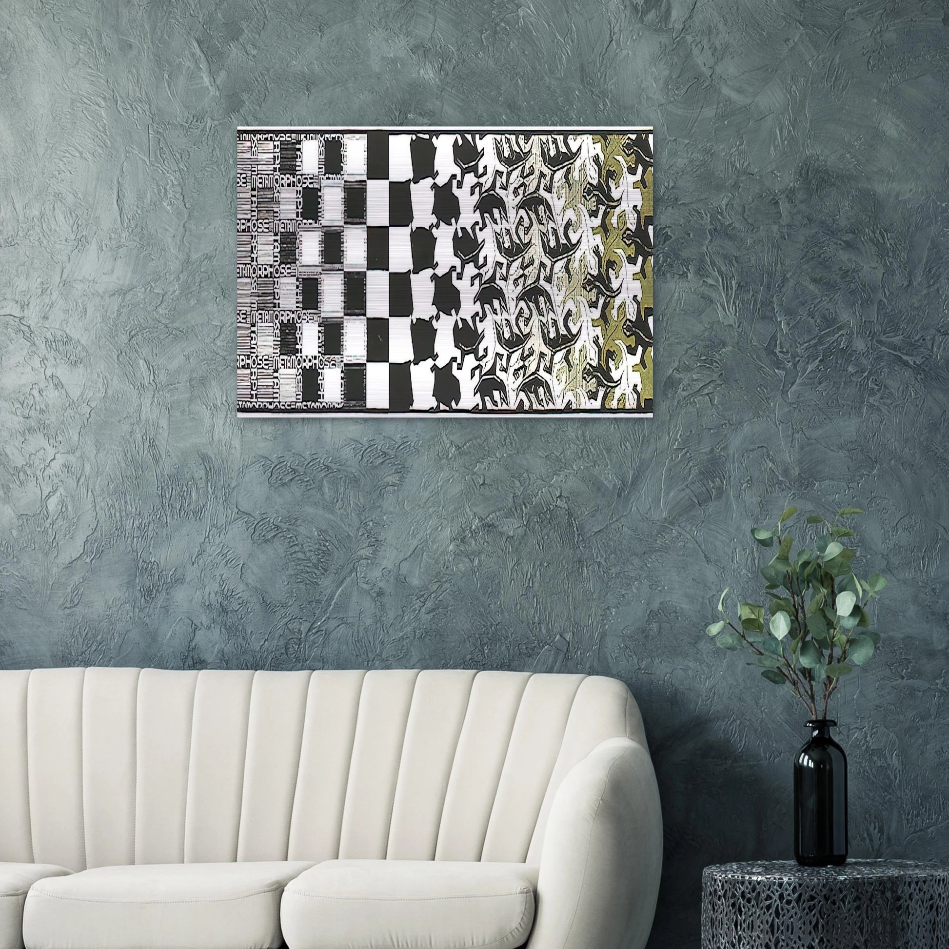 METAMORPHOSIS II EXCERPT 2 - MC Escher Brushed Aluminum Print - 70x100 cm / 28x40 inches | MC Escher Aluminum Print | MC Escher Prints