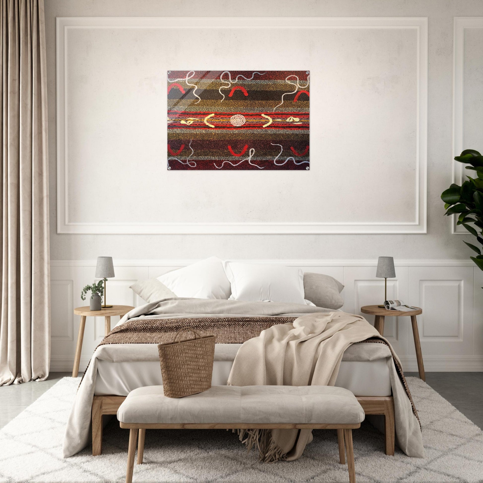 Men's Maliyarre Initiation Ceremony - 1999 - Clifford Possum Tjapaltjarri Acrylic Print - 70x100 cm / 28x40″ inches