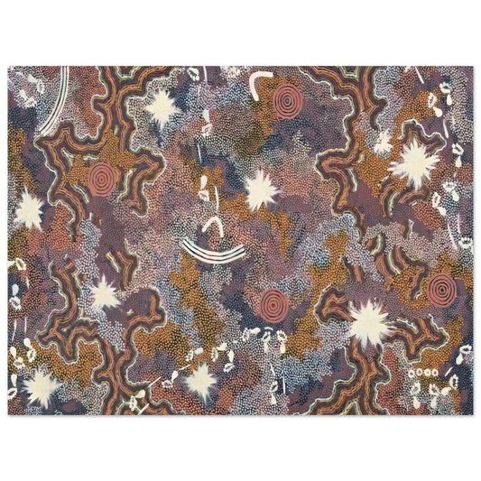 Clifford Possum Tjapaltjarri - Ngarlu Red Hill - 1990  75x100 cm / 30x40inches Fine Art Poster