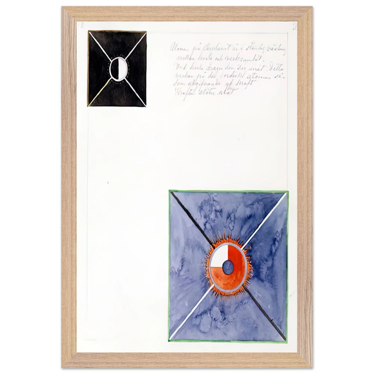 Hilma af Klint - ATOM SERIES NO 8 ATOM ON THE ETHER PLANE IS IN CONSTANT CHANGE BETWEEN REST AND ACTIVITY AT THE 1917 Wall art - 21x29.7 cm / 8x12" - Fine Art Poster - -
