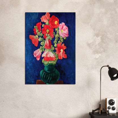 HOLLYHOCKS 1939 - Moise Kisling Brushed Aluminum Print - 70x100 cm / 28x40 inches | Moise Kisling Aluminum Print | Moise Kisling Prints