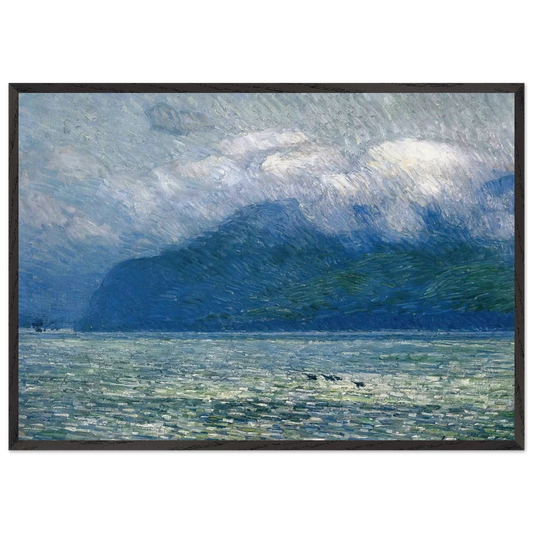 The Silver Veil and the Golden Gate - Childe Hassam 70x100 cm / 28x40 inches Framed Art Print – Black Wooden Frame