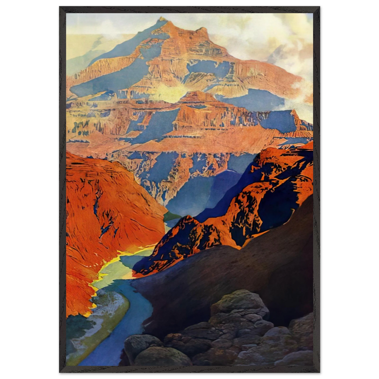 Grand Canyon - Maxfield Parrish 70x100 cm / 28x40 inches Framed Art Print – Black Wooden Frame