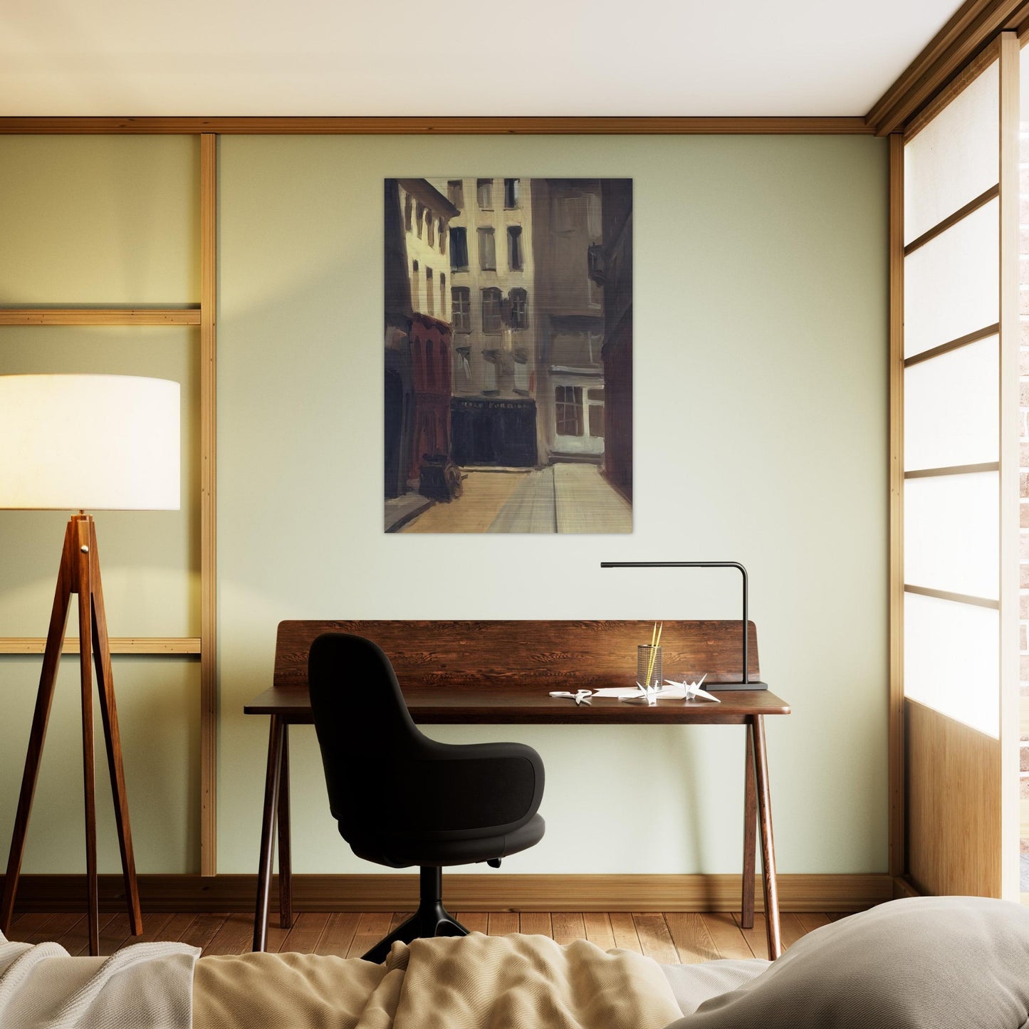 Paris Street - Edward Hopper Brushed Aluminum Print - 70x100 cm / 28x40 inches | Edward Hopper Aluminum Print | Edward Hopper Prints
