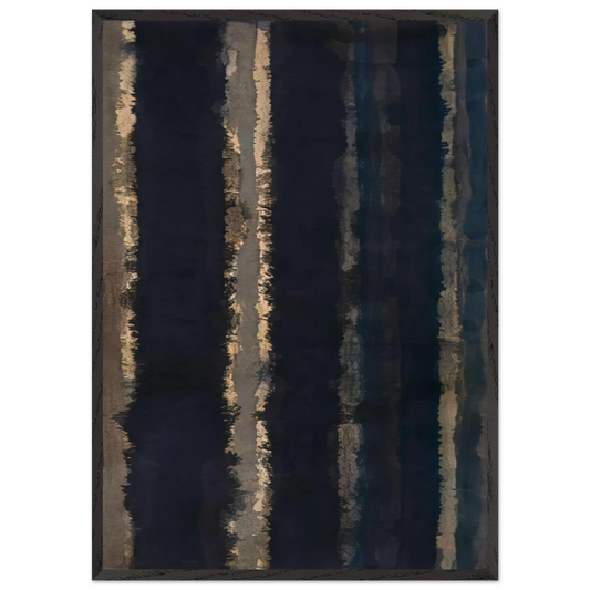 Burnt Umber and Ultramarine - 1978 - Yun Hyong-keun 70x100 cm / 28x40 inches Framed Art Print – Black Wooden Frame