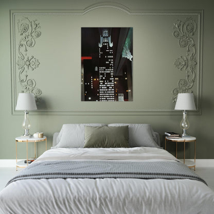 Radiator Building - Night, New York - Georgia O'Keeffe Brushed Aluminum Print - 70x100 cm / 28x40 inches | Georgia O'Keeffe Aluminum Print | Georgia O'Keeffe Prints