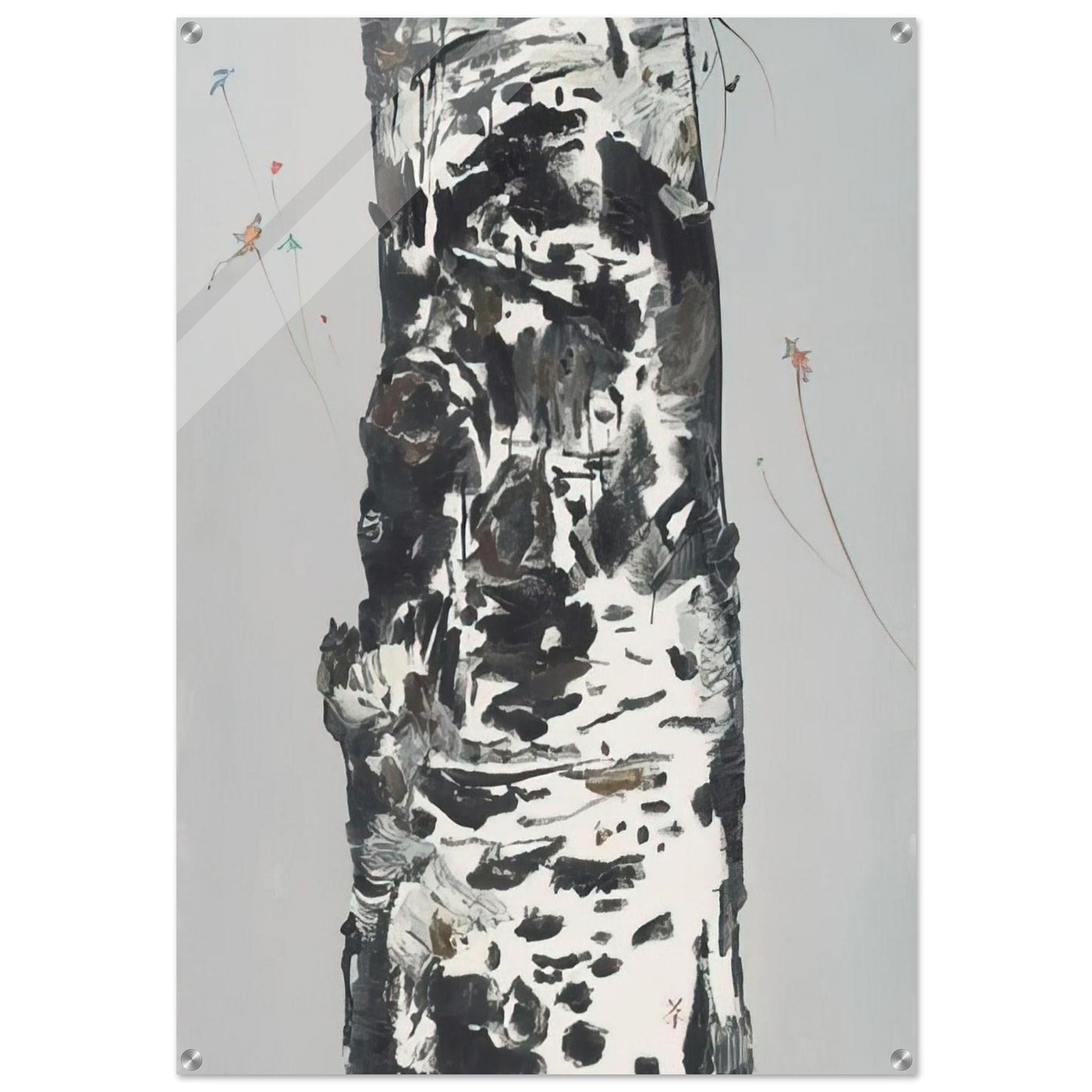 Kites Seen Again - 2003 - Wu Guanzhong Acrylic Print - 70x100 cm / 28x40″ inches | Wu Guanzhong Wall Art | Wu Guanzhong Prints