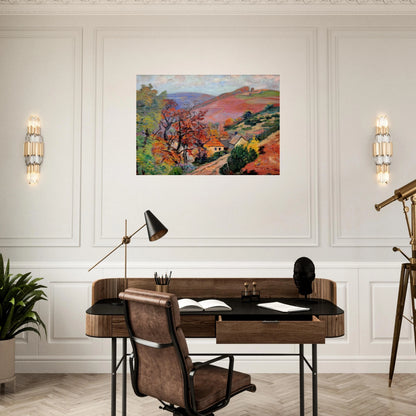 Mountain Landscape - Pontgibaud, village in Peschadoire - Armand Guillaumin Brushed Aluminum Print - 70x100 cm / 28x40 inches | Armand Guillaumin Aluminum Print | Armand Guillaumin Prints