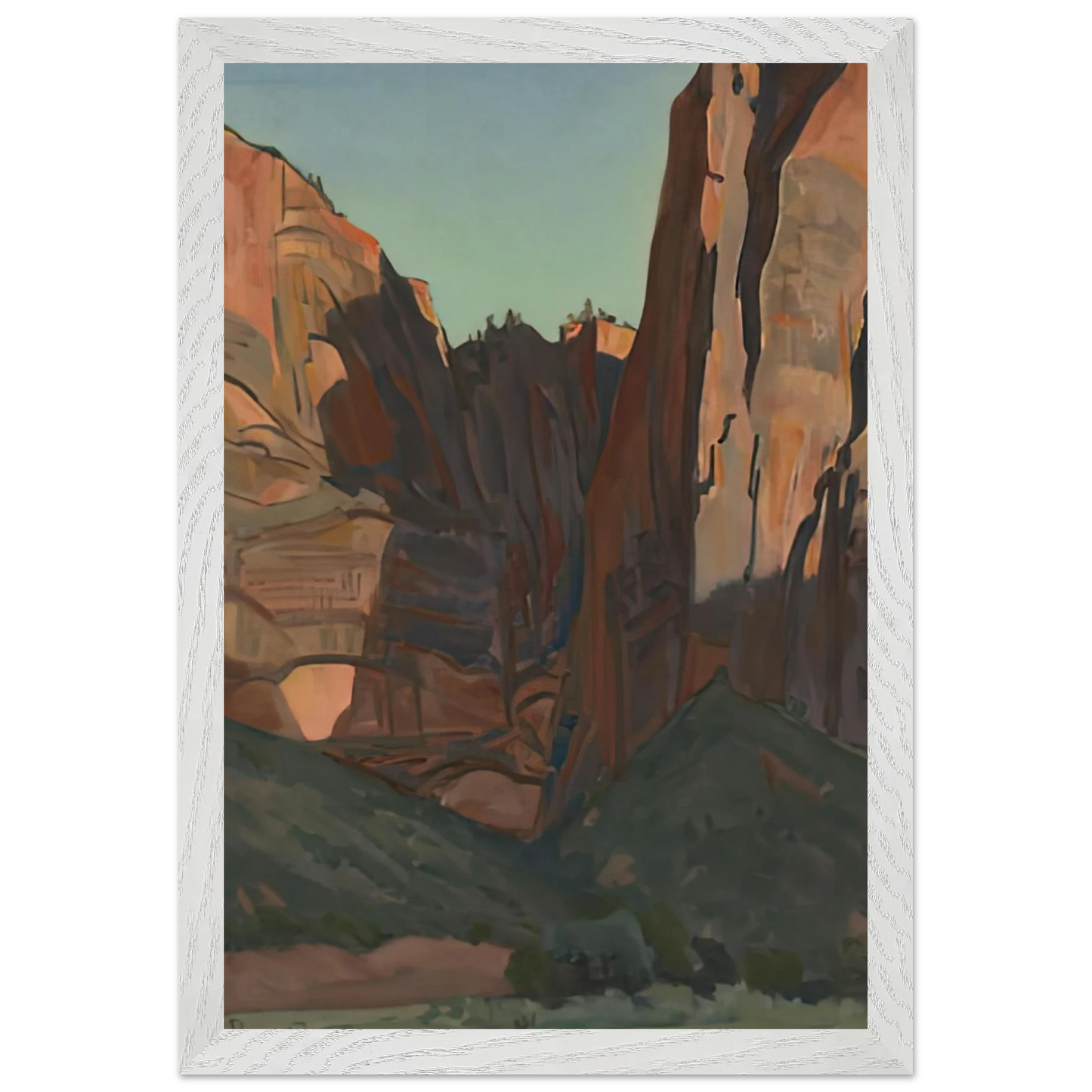 Maynard Dixon - NOTCH IN THE WALL ZION NATIONAL PARK AUGUST 1933 1933 Wall art - A2 (42 x 59.4  cm) - Premium Wooden Framed Poster With Fine Art Paper-canvas - Wood frame