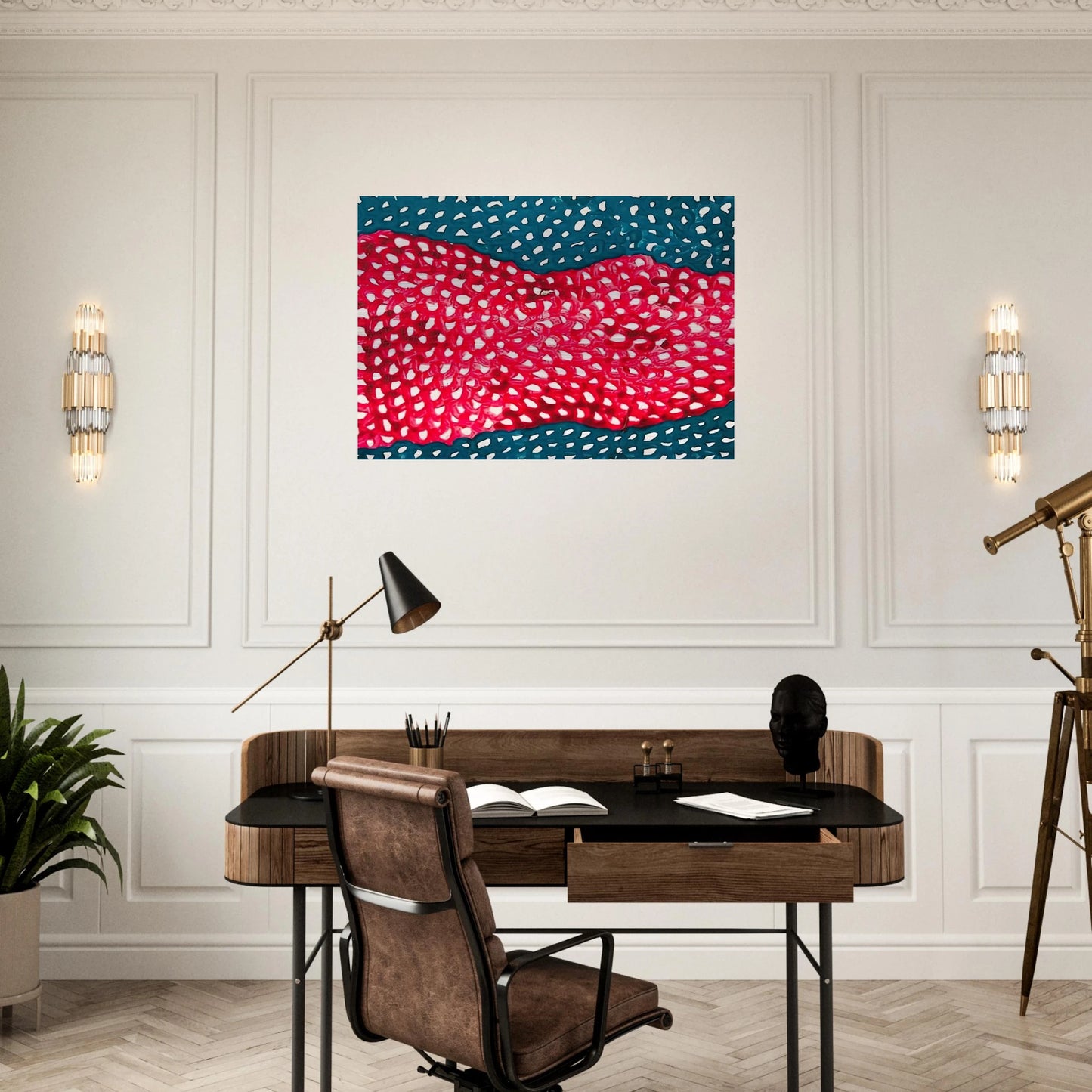 WAVES 1953 - Yayoi Kusama Brushed Aluminum Print - 70x100 cm / 28x40 inches | Yayoi Kusama Aluminum Print | Yayoi Kusama Prints