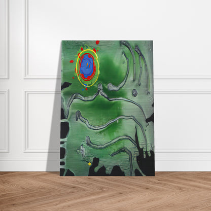 Green Sea Moon - 2006 - John Hoyland Brushed Aluminum Print - 70x100 cm / 28x40 inches | John Hoyland Aluminum Print | John Hoyland Prints