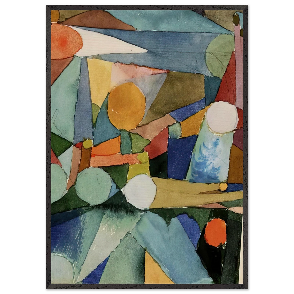 COLOUR SHAPES 1914 - Paul Klee 70x100 cm / 28x40 inches Framed Art Print – Black Wooden Frame