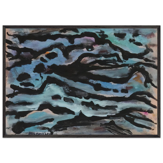 Composition - 1959 - Alfred Manessier 70x100 cm / 28x40 inches Framed Art Print – Black Wooden Frame
