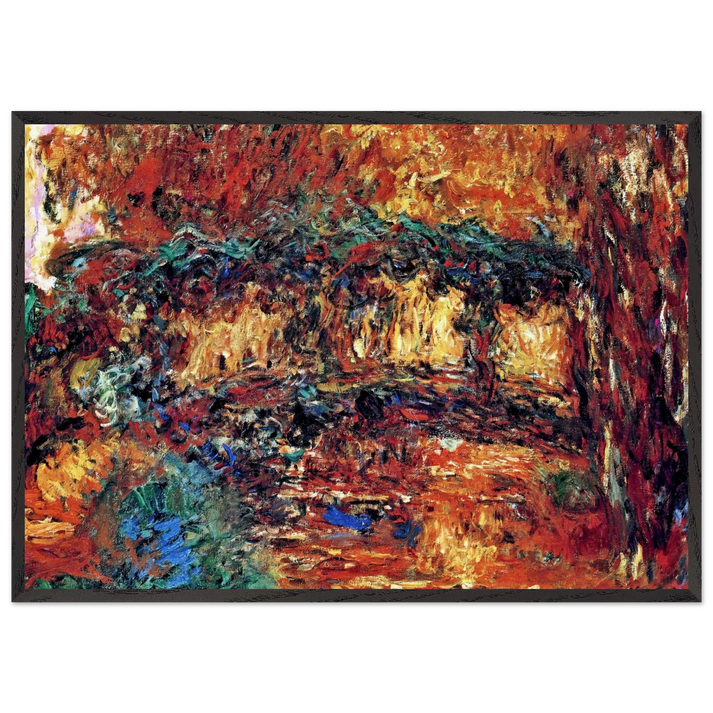The Japanese Bridge 7 - claude monet 70x100 cm / 28x40 inches Framed Art Print – Black Wooden Frame