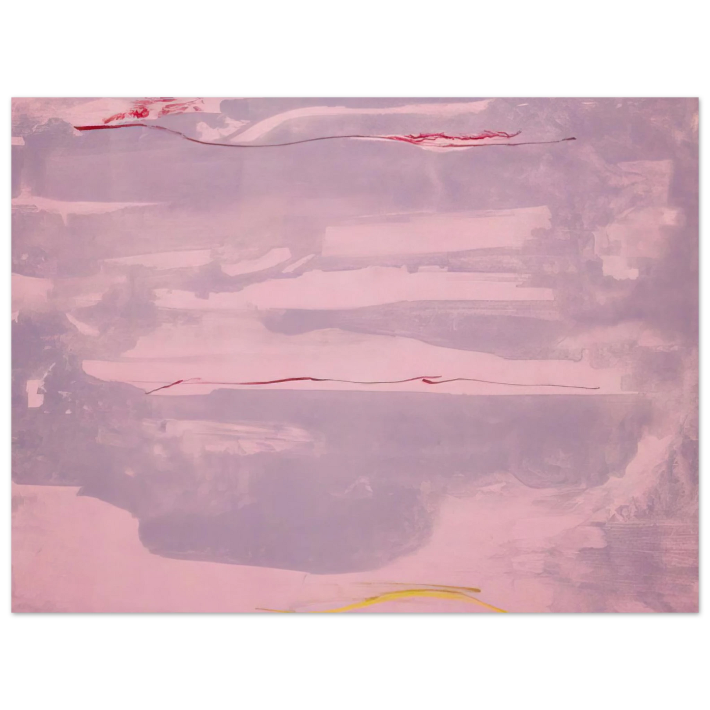 Helen Frankenthaler - Dream Walk - 1977 Wall art - 28x43  cm / XL (11x17 inches) - Premium Wooden Framed Poster With Fine Art Paper-canvas - White frame
